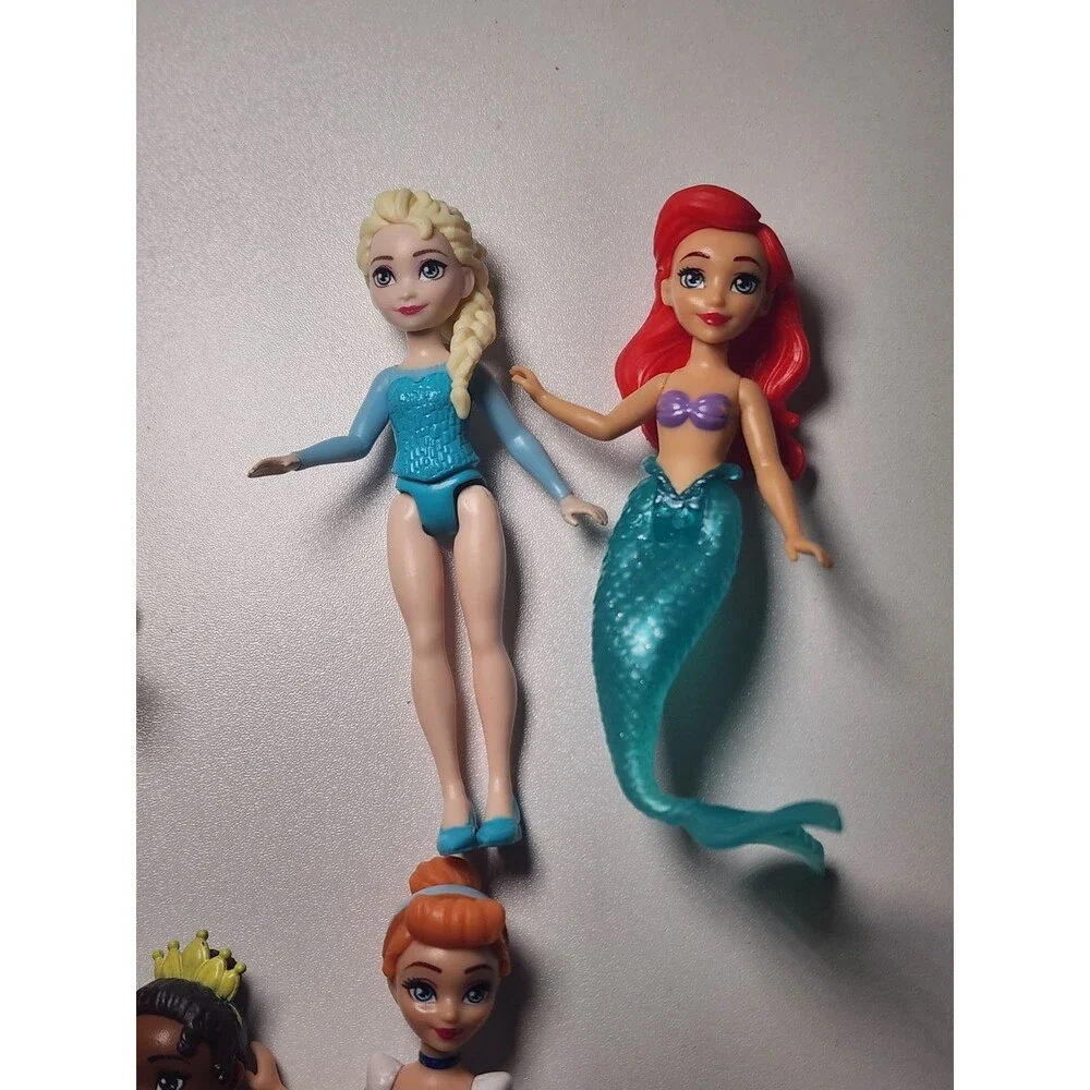 Mattel Disney Princess Small Doll Lot Mulan Rapunzel Ariel Tiana Cinderella